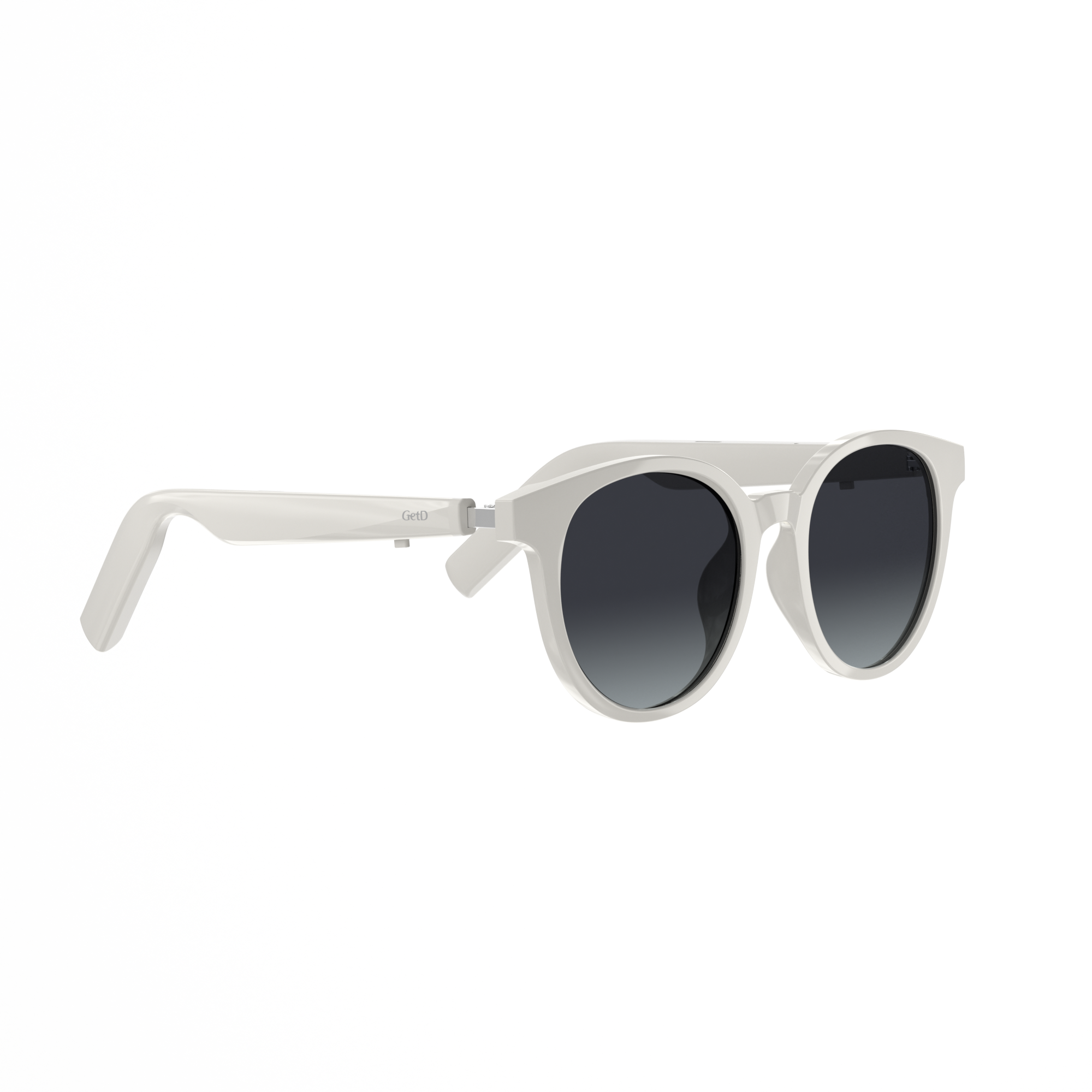 Opulent Cat Eye Smart Sunglass – Off White/Gray Gradient