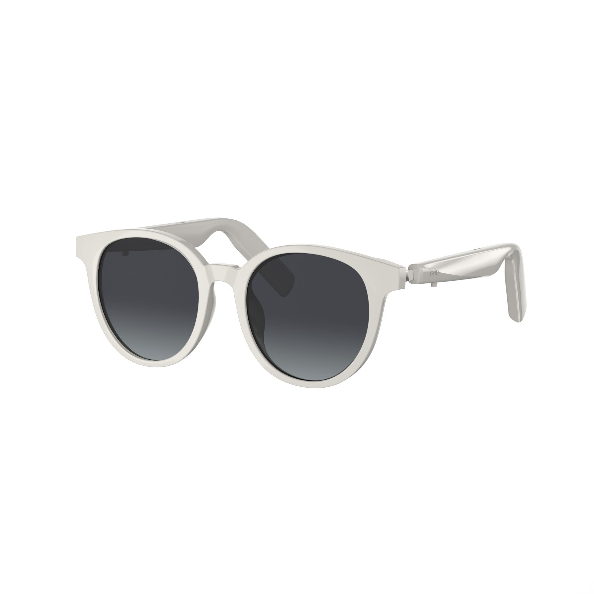 Opulent Cat Eye Smart Sunglass – Off White/Gray Gradient