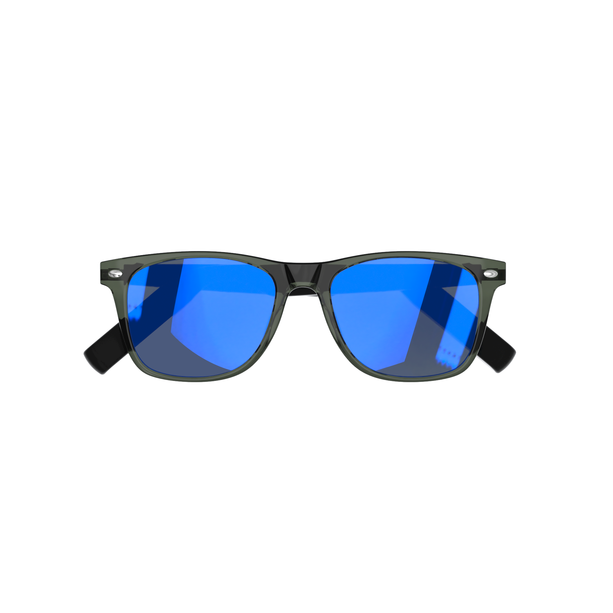Wayfarer Smart Sunglass – Transparent Grey & Dark Blue Mirror